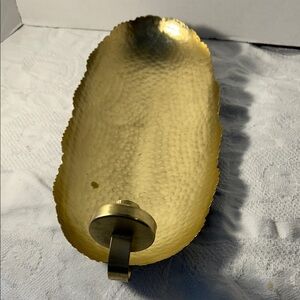 Gold Hammered Metal Wall Sconce 15 inches long